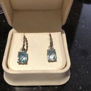 Sterling silver blue topaz earrings
